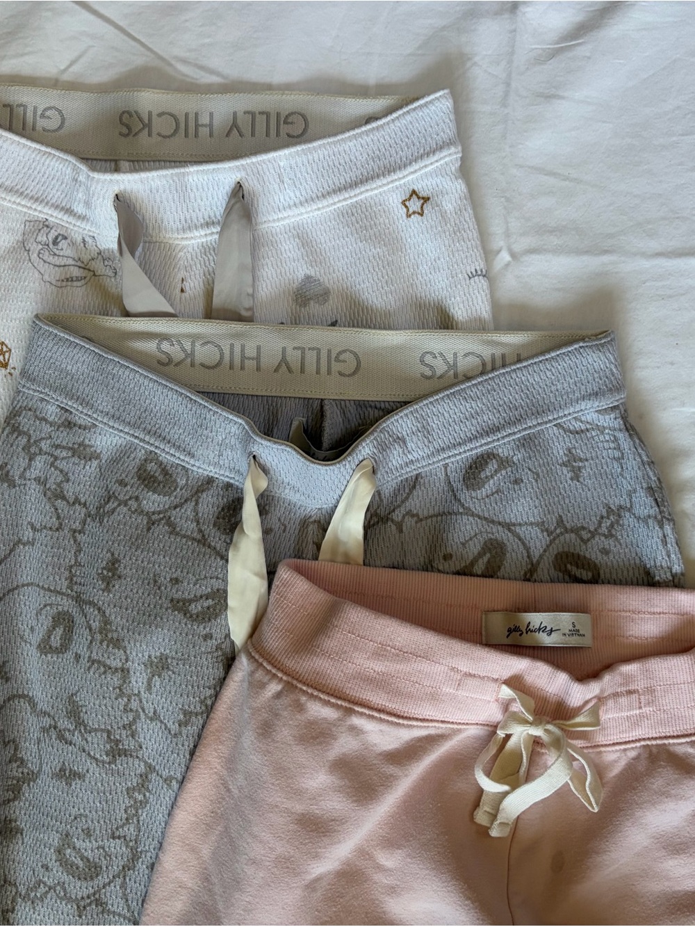Gilly Hicks Girls Pink, Gray & White Drawstring Sweatpants Set